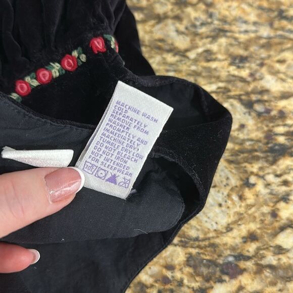 Gymboree Girls Velvet Holiday Dress With Embroidery Size 6-12 Mos - Picture 5 of 7